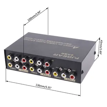 4 Porturi de Intrare 1 Iesire Audio-Video AV RCA Comutator Comutator Selector Cutie Nou
