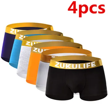 4buc/Lot de sex Masculin Lenjerie de corp pentru Bărbați Lenjerie de corp pentru Bărbați Boxer Talie mijlocie Tineri Cucui Design Boxer Pantaloni Fitness cu Chilotei