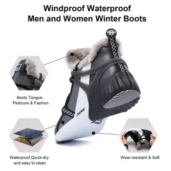 ONEMIX Înaltă Top Adidasi Pentru Barbati Nou-Moda de Iarnă Lână Cald Cizme Glezna Cuplu Drumeții Apartamente Pantofi în aer liber, Drumeții Cizme de Zăpadă