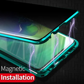 Metal Magnetic de Confidențialitate Caz Pentru Samsung Galaxy S10 S9 S8 S10E Plus S20 S20UItra A50 A70 A51 A71 Anti-Peeping Shell Acoperi Caz