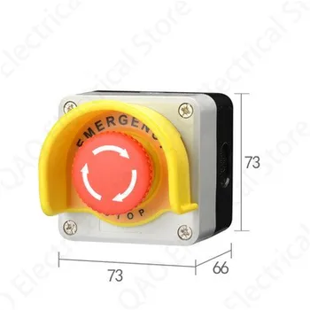 Buton de oprire de urgență comutator de comandă cutie cu capac de protecție lift rotație oprire de urgență exterior impermeabil din metal buton