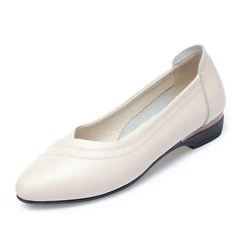 2020 Nou Toamna Moale De Sus Piele De Vacă Din Piele Pantofi De Femeie Superficială Gura Confort Elegant Pantofi Plat Moda Pantofi Casual De Mari Dimensiuni 43