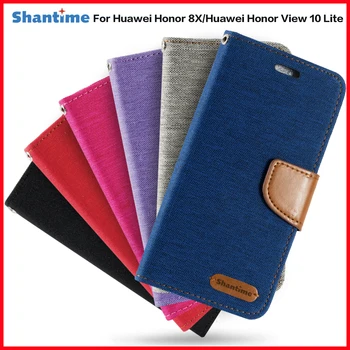 Piele Pu Cazul în care Telefonul Pentru Huawei Honor 8X Caz Flip Pentru Huawei Honor Vedere Lite 10 Portofel Caz de Silicon Capac Spate