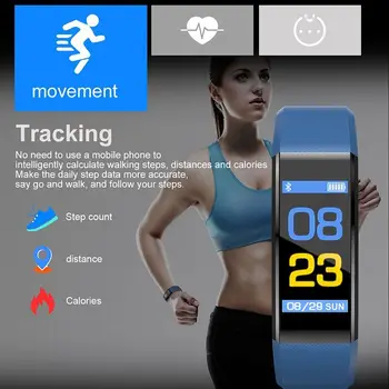 Ceas inteligent Bărbați 115Plus Brățară Inteligent Ambalaje de Hârtie Rata de Inima tensiunea de Fitness Tracker Sport Smartband pentru IOS Android