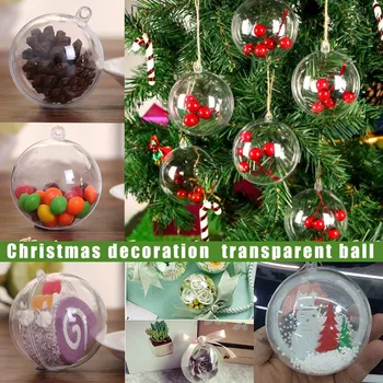 5 Buc Minunat de Plastic Clar Bile de Crăciun Baubles Sfera Completabile Xmas Copac Ornament Multifunctional Transparent XH8Z