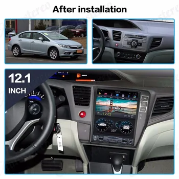 Android 9.0 px6 Tesla stil Car DVD GPS Navigatie Pentru Honda Civic 2012 Șef Unitate Multimedia player casetofon Stereo