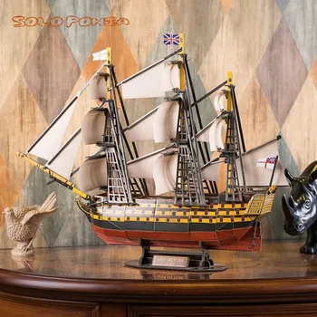 Super-Uriaș 68 cm carton de asamblare sailling model de navă de Mare Queen Anne ' s Revenge of Piratii din Caraibe kituri de constructie jucarii