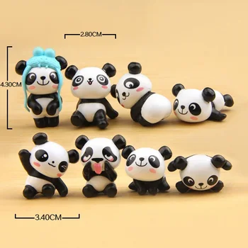 8pcs/set Panda Moss Micro Peisaj Rășină Panda Amuzant Figurine Miniaturi Mini Grădină Cifre Decor pentru Acasa Jucarii Copii