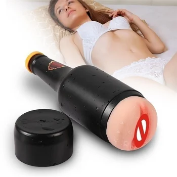 Portabil Sticla de Bere Pizde sex Masculin Masturbator Impermeabil Jucarii Sexuale pentru Barbati Sex Masturbare Cupa Moale Orală Vagin Atinge -50