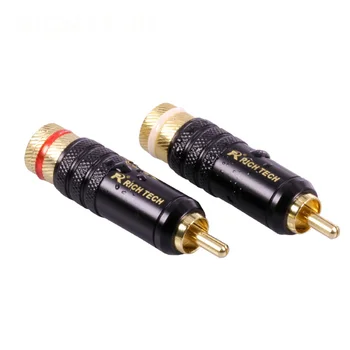 10buc Cupru Placat cu Aur RCA Plug Durabil Conector RCA Șuruburi de Blocare Lipit Audio-Video WBT Tip RCA Plug de sex Masculin