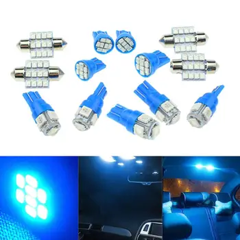 13pcs/lot LED T10 31mm Auto Auto Interior Hartă Cupola de Înmatriculare Înlocuirea Kit de Lumina Albastră a Lămpii Set
