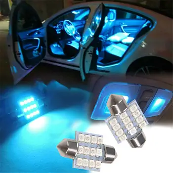13pcs/lot LED T10 31mm Auto Auto Interior Hartă Cupola de Înmatriculare Înlocuirea Kit de Lumina Albastră a Lămpii Set