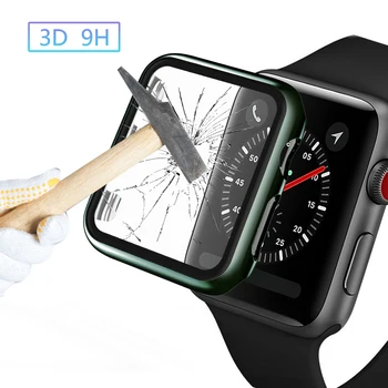 Galvanizare, acoperire Completă pentru Apple Watch seria 5 4 3 2 carcasa din Plastic cu sticla de film pentru iWatch ecran protector