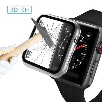 Galvanizare, acoperire Completă pentru Apple Watch seria 5 4 3 2 carcasa din Plastic cu sticla de film pentru iWatch ecran protector