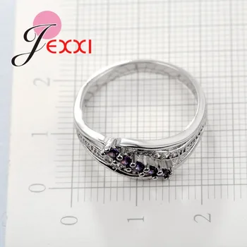 Trendy Ring Argint Moda Zircon Cristal de Nunta Inele de Logodna Pentru Femei de Ziua Îndrăgostiților Bijuterii