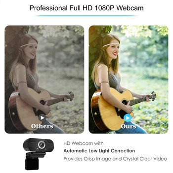 Webcam 2K 1080P Full HD Web Cam Calculator Mini PC Autofocus De pe YouTube Skype WebCamera Cu Microfon Inel de lumină Web Cam