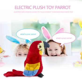 Electric Papagal Vorbitor Jucărie De Pluș Drăguț Vorbind Record Repetă Flutura Aripile Elect Pasăre Umplute Jucărie De Pluș Pentru Copii Cadou De Ziua De Nastere