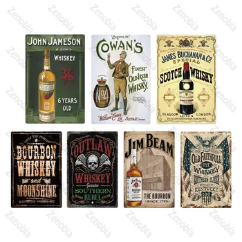 Whisky Vintage din Metal Semn Tin Semn Placa Metal Retro Vintage de Perete Decor pentru Bar, Pub, Club Peștera Metal Semne Poster