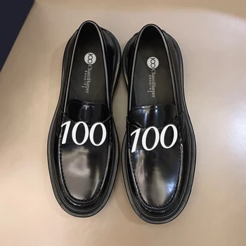 Franceză 2021 nou pantofi pentru bărbați de moda din piele pantofi casual gros de înaltă calitate, cu talpi ridicat plat pantofi în aer liber pantofi negri din piele