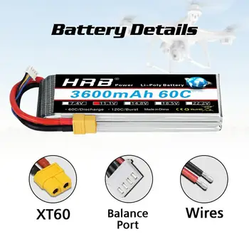 HRB 4S Lipo Baterie 3600mah 60C 14.8 V 22.2 V 6s Baterie cu T CE5 plug pentru RC 450 550 de Avion heli Drone Pentru masina rc RC Barca