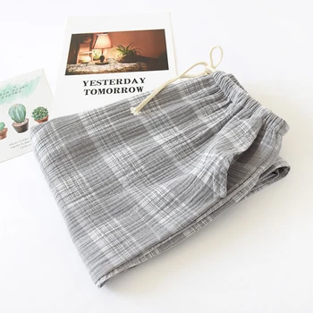 Fdfklak Bumbac Pijama Pentru Barbati Somn Fundul Carouri Pantaloni De Pijama Noua 4 Stiluri De Primavara Toamna Dormit Pantaloni Pentru Bărbați Îmbrăcăminte De Noapte