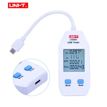 UNITATEA UT658 seria USB Power Meter și Tester USB și USB-C Contor Digital pentru Tensiune/Curent/ Capacitate/Energie/Rezistenta