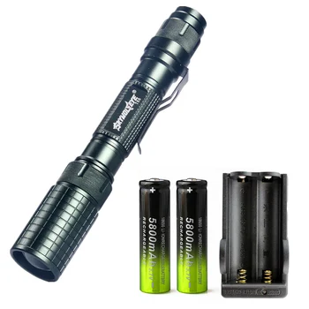 Tactic Lanterna LED-uri 18650 baterie Reîncărcabilă Lanterna Zoom de mare putere Lanterna rezistent la apa 5 Moduri