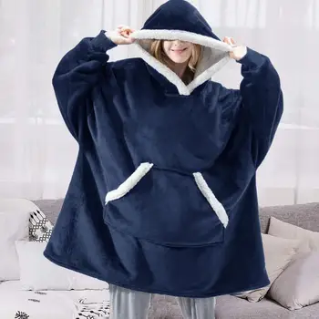 Pătură cu Mâneci Supradimensionate Hanorace Jachete Femei Fleece Cald Gigant Pătură Hoody Jachete Halat Casaco Feminino