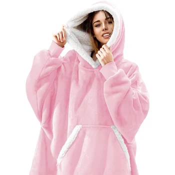 Pătură cu Mâneci Supradimensionate Hanorace Jachete Femei Fleece Cald Gigant Pătură Hoody Jachete Halat Casaco Feminino