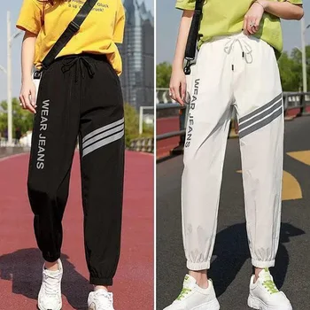 Plus Dimensiune 5XL Pantaloni Largi Femei Albe pantaloni de Trening coreean Harajuku Hip Hop Negru Pantaloni Harem pentru Femei Streetwear Mujer Pantalones