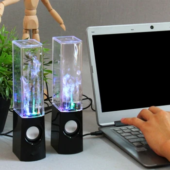 2 BUC LED-uri de Lumină Vorbitori de Dans Muzică Apă de Fântână de Lumină pentru PC, Laptop pentru Telefon Portabil Birou difuzoare Stereo