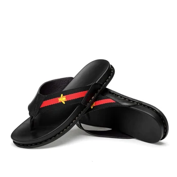 YEINSHAARS de Înaltă Calitate din Piele Brand Papuci Barbati Vara Sandale de Plaja Designer Flip Flops Respirabil Non-alunecare Slide-uri