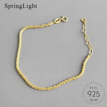 Springlight Nou Real Argint 925 Gypsophila Bratari De Lanț Romantic Aur, Două De Argint De Culoare De Sex Feminin Bratari Bijuterii Fine
