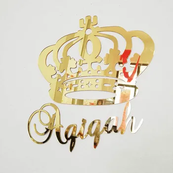 Personalizate Aur De Oglindă Acrilică Coroană De Prințesă Agățat De Perete Semn De Nume Nunta, Petrecere De Aniversare, Personalizate Babyshower Pepinieră Semn