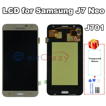 Testat Super AMOLED Samsung Galaxy J7 Neo J701LCD J701F J701M J701MT display cu touch screen Înlocuirea ansamblului AAA