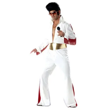 Clasic Elvis Costume de Super-Star celebrity Costum pentru petrecerea de Halloween Cosplay mingea Vintage ROCK haine de Adult Salopeta+Curea