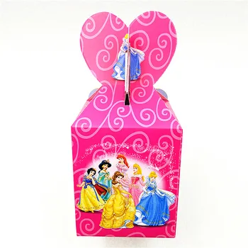 12pcs Disney Șase Temă Prințesă Cutie de Bomboane Cupcake Cutii de Petrecere de Aniversare pentru Copii Decor Print Printesa Ariel Cutie de Cadou Consumabile