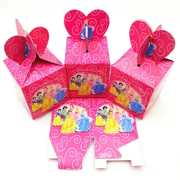12pcs Disney Șase Temă Prințesă Cutie de Bomboane Cupcake Cutii de Petrecere de Aniversare pentru Copii Decor Print Printesa Ariel Cutie de Cadou Consumabile