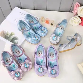 Disney Moda Printesa Congelate Aisha Pantofi Fete Moale cu talpi de Pantofi Singur Paiete Plat-Jos Fete Performance de Dans, Sandale