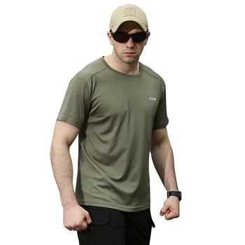 CQB Sport în aer liber Camping de Vară Tactice Militare pentru Bărbați T-shirt Rapid Cârpă Uscată Respirabil Maneca Scurta Camasi pentru Drumeții