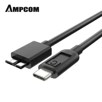 Tip C pentru Micro B Cablu, AMPCOM USB 3.1 tip-C（Gen1 5Gbps）la USB 3.0 Micro-B Hard Disk Extern de Încărcare Rapidă & Cablu de Date - 0,3 m
