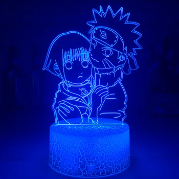 Fetele Lumina de Noapte Uzumaki Naruto si Hinata Hyuga de Luminite Colorate pentru Cămine studențești Camera de Studiu Decor USB LED Lampa de Noapte Manga Cadou