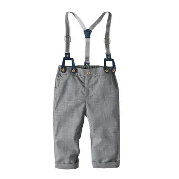 4Piece 1-4 ani Copiii Primăvară de Moda pentru Copii Îmbrăcăminte pentru Băieți Seturi Domn Bumbac Tricou+Pantaloni+Papion+Bretele Copii Haine BC1588