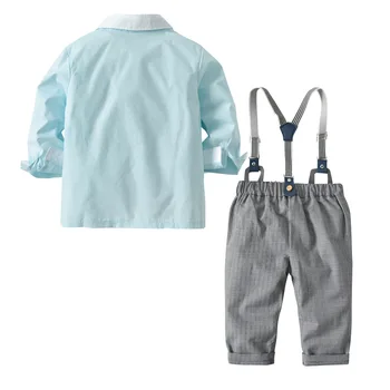 4Piece 1-4 ani Copiii Primăvară de Moda pentru Copii Îmbrăcăminte pentru Băieți Seturi Domn Bumbac Tricou+Pantaloni+Papion+Bretele Copii Haine BC1588
