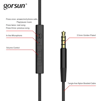 Căști cu fir Gorsun GS779 Ușor Stereo Pliabil Reglabil setul cu Cască Căști Buit în Microfon pentru telefoane Calculator Xiaomi PC