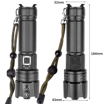 Xhp70.2 led-uri Puternice lanterna power bank funcția de încărcare usb Întinde zoom 18650 sau 26650 lanternă reîncărcabilă Z90+1476