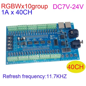 LED Decoder DC7V-24V RGBW 40CH DMX512 10 Grup 16bit 11.7 KHZ frecvența de Refresh 1Ax40 canal RGBW Controller LED dimmer