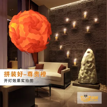 Orange 300MM Petale de Flori Moderne, Contemporane DIY Elemente IQ Puzzle Lampă Plafon Lampă de Pandantiv Minge de Iluminat