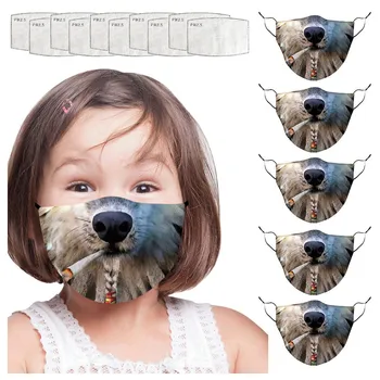 5PC masca 10Filters Copii Măști de Animale Expresie Lavabile Refolosibile Desene animate Confortabile, la Modă în aer liber cubrebocas masque