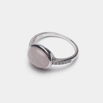 Amorita boutique 925 roz natural de piatră încrustat design simplu inel